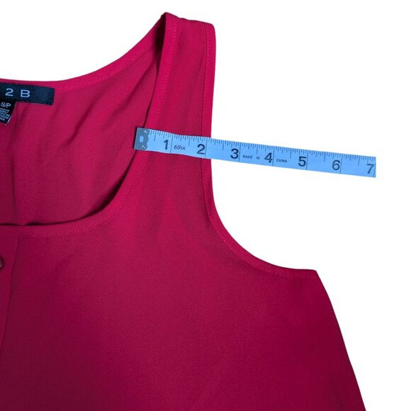 U2B Red Flowy Summer Tank Top with Buttons Women Size S - Picture 5 of 8